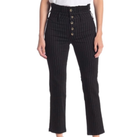 Free People Women's Montella Pinstripe Crop Skinny Pants NWT - Picture 1 of 11